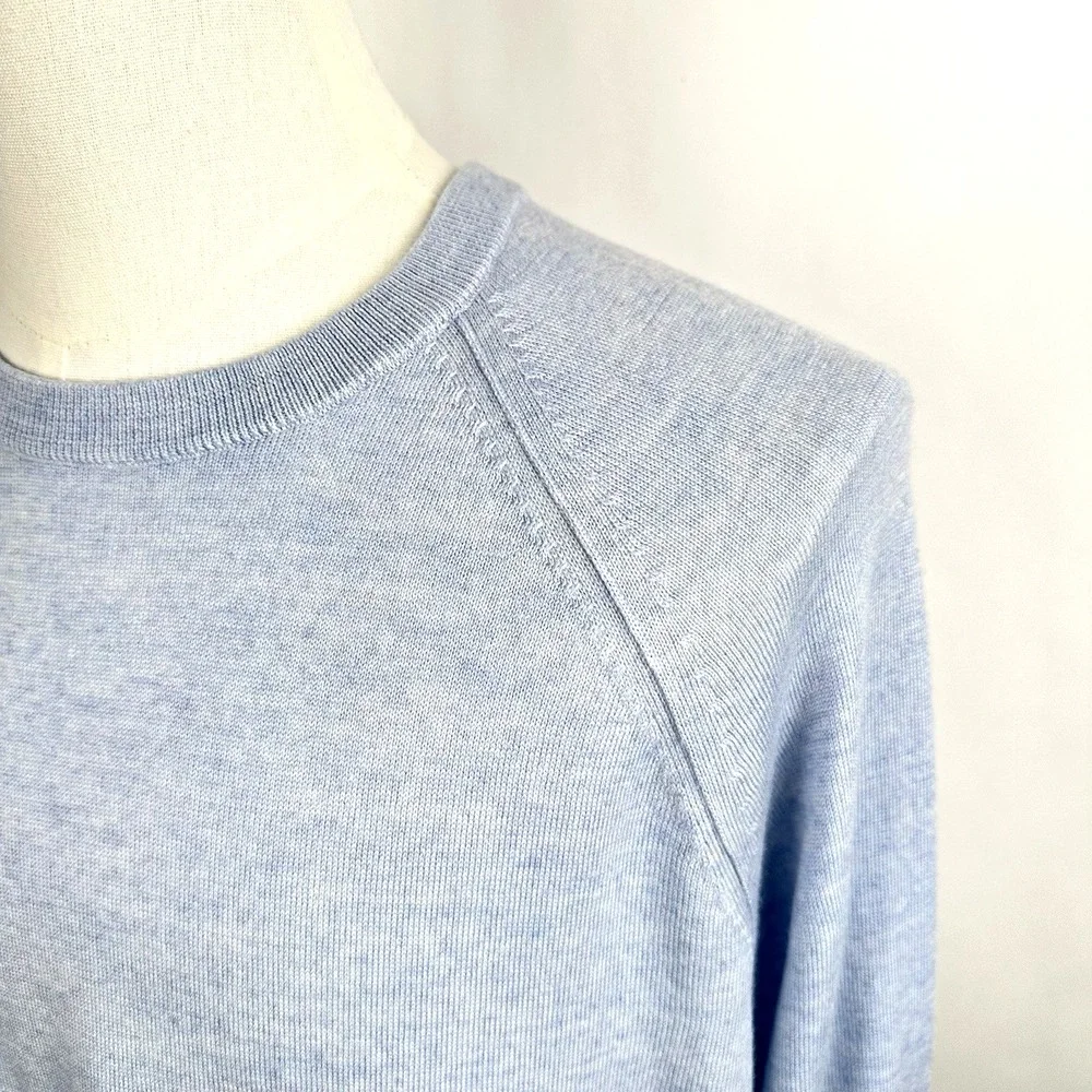 NWT Banana Republic Franco Italian Merino Crew Neck Sweater XL Urban Blue Heathr